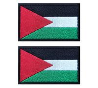 2 PCS AliPlus Palestine Flag Patches Embroidered Tactical Military Morale Patch Applique Fastener Hook and Loop