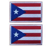 2 PCS AliPlus Puerto Rico Flag Patches Embroidered Tactical Military Morale Patch Applique Fastener Hook and Loop