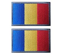 2 PCS AliPlus Romania Flag Patches Embroidered Tactical Military Morale Patch Applique Fastener Hook and Loop