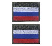 2 PCS AliPlus Russian TVchannel POCCNR Patches Russia Embroidered Tactical Morale Patch Hook and Loop(White Blue Red)