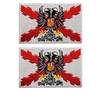 2 PCS AliPlus Spain Burgundy Cross Flag Patches Embroidered Patches Tactical Morale Patch Hook and Loop(Eagle)