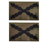 2 PCS AliPlus Spain Burgundy Cross Flag Patches IR Infrared Reflective Patches Tactical Morale Patch Hook and Loop(CP)