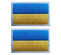 2 PCS AliPlus Ukraine Flag Patches Embroidered Tactical Military Morale Patch Applique Fastener Hook and Loop