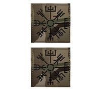 2 PCS AliPlus Viking Vegvisir Patches Helm of Awe Patches IR Infrared Reflective Patch Laser Cut Tactical Morale Patch Hook and Loop 2.36 * 2.36 Inches