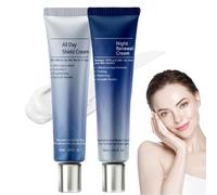 2 PCS All-day & Night Cream for Face Set,All-Day Shield Cream & Night Renewal Cream,Skin Care Sets&Kits,Skin Tightening Cre/am for Face,Niacinamide Serum,Face Moisturiser,Hydrating Fa/ce Cre/am