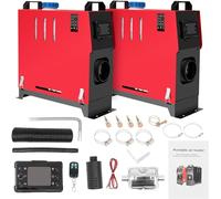 2 pcs All-in-One Diesel Air Heater 5KW-8KW 12V, Diesel Night Heater Parking Heater with LCD Switch & Remote Control & 10L Fuel Tank, for Car Trucks Boat Bus RV and Trailer(red)