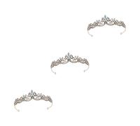 2 Pcs Alloy Rhinestone Crown Wedding Tiara Embellished Headbands for Women Diamond Headpiece Hairband Bridal Crowns for Wedding Crystal Crowns Bride Hair Accessory Prom Tiara