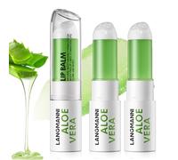 2 Pcs Aloe Vera Lip Balm, Long-Lasting Moisturizing Lip Balm Set for Dry, Green Lipstick with Vitamin E & Aloe Extract, Cracked Lips, Non-Greasy Formula, Hydrating Lip Care for Women & Men