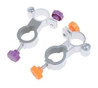 2 Pcs Aluminum Alloy Clip On Mount for Garden Chair Umbrella Holder with Locking Closure Compatible with Patio, Balcony, Deck and Stroller Use (non-foldable)