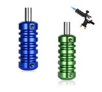 2 Pcs Aluminum Alloy Tattoo Grips Tubes - Lightweight Grip Handles for Tattoo Machine, Ideal for Tattoo Artists & Studio Supplies (Blue Green)
