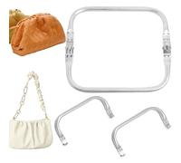 2 PCS Aluminum Purse Frame Clutch Bag Clasp， Handle Kiss Clasp U-Shaped, Internal Tubular Frame Square-Shaped Assembled Bag ，Clutch Frame for The vast Majority of Bags，Open 185x75x10mm