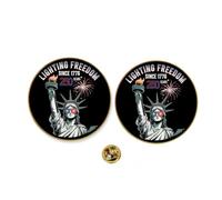 2 Pcs America 250th Birthday Enamel Pins,250 years Anniversary Metal Gold Plated Lapel Pin, 1.4″ USA Patriot Collectible Accessories for Patriot's Day Independence Day, One size, Metal, no gemstone