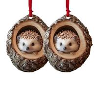 2 Pcs Animal Christmas Tree Ornaments, 2D Animals Pattern Hanging Ornament, Christmas Tree Decorations UK for Animal Lovers Holiday Party Home Gifts