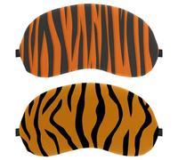 2 PCS Animal Pattern Skin Stripes Tiger Sleep Mask, Light Blocking Sleeping Eye Mask for Women Men, Night Blindfold, Breathable Eye Mask Cover