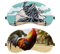 2 PCS Animal Poultry Chicken Rooster Sleep Mask, Eye Mask for Men Women, No Pressure Night Eye Cover, Breathable Sleeping Eye Mask, Light Blocking