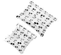 2 PCS Animal Tracks Footrint Pocket Cosmetic Bag, Self-Closing Shrapnel Makeup Pouch, Portable No Zipper Mini Travel Make Up Bag for Headphones Coin Lipstick Cosmetics Earphones Jewelry Organizer