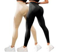 2 PCS Anti Cellulite Leggings for Women UK Cellumove 3D Compression Leggings Tummy Control High Waist Push Up Yoga Trousers Opaque Figure Sculpting Booty Lifting Fitness Gym Trousers Stretch