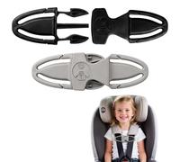2 Pcs Anti Escape Car Seat Buckle, Car Seat Safety Clip Universal Child Safety Chest Strap, Adjustable Car Seat Harness Clip to Prevent Children Taking Their Arms Out of The Straps (Black, Grey)