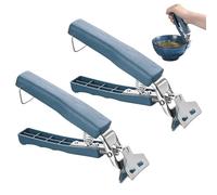 2 PCS Anti Scald Bowl Gripper with Mat, Anti Scald Bowl Holder Clip, Heat-Resistant for Microwave, Oven, Air Fryer and Cooker, Blue