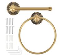 2 Pcs Antique Brass Toilet Paper Holder, Retro Brass Hand Towel Rack Ring Tissue Roll Paper Hanger Bathroom Hardware Wall Mounted Vintage Bathroom Accessories(style 2)