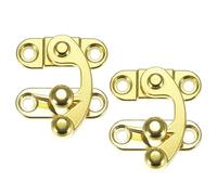 2 Pcs Antique Vintage Lock Clasp Right Latch Hook Hasp 33mmx28mm Swing Arm Latch Gold Tone