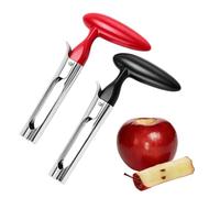 2 PCS Apple Corer Remover,Stainless Steel Apple Core Remover,Ergonomic Handle Tool Apple Corer and Fruit Core Extractor for Kitchen Use,Easy to Operate & Clean (Red and Black)