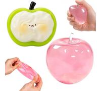 2 PCS Apple Squishy for Desk Decoration Items, Slushy Apple Squishy with Green and Red Apples, Ideal for Desk Decor and Office Use, Compact Size for Portability and Long-Term Decorative Applications