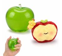 2 PCS Apple Squishy, Green & Red Apple-Inspired Decorative Set for Workspace Display