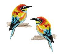 2 PCS Applique DIY Embroidered Patch, Cute Birds Flowers Applique Decor Accessory, Sew on Embroidered Badge, Cool Patches for DIY Clothing Backpack Jeans Jacket Caps Arts Craft