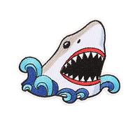 2 PCS Applique DIY Embroidered Patch, Cute Shark Applique Decor Accessory, Sew on Embroidered Badge, Cool Patches for DIY Clothing Backpack Jeans Jacket Caps Arts Craft