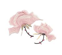 2 PCS Applique DIY Embroidered Patch, Pink Flowers Peach Blossoms Applique Decor Accessory, Sew on Embroidered Badge, Cool Patches for DIY Clothing Backpack Jeans Jacket Caps Arts Craft