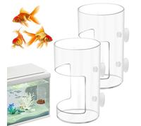 2 Pcs Aquarium Fish Feeder Feeding Tray with Suction Cup, Feeding Tube Tank Divider Aquarium Breeder Box Fish Bowls Accessories Round for Turtle Shrimp Supplies Round
