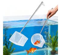 2 Pcs Aquarium Fishing Net, Mini Kids Fishing Net with Extendable Handle, White Fine Mesh for Floating Debris Cleaning, Fish Tank Accessory for Plunge Pool, Aquariums, Shrimp Tanks, Mini Ponds