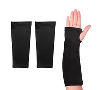 2 Pcs Arm Cast Cover, Elastic Medical Short Sleeves Cast Cover, Removable Washable Wrist Elbow Protection Covers, Breathable Finger Guard for Fracture Recovery, Shower/Bath Protection,Woman,Man(Black)
