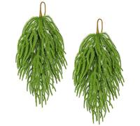 2 pcs Artificial Christmas Teardrop Swag, 23.6 Inch Christmas Norfolk Swag Xmas Norfolk Greenery Teardrop Wreath Faux Pine Needles Teardrop Door Swags for Xmas Door Mantle Fireplace Decor (Green)