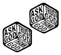 2 PCS Ask God Trust God Thank God Patch Religious Christian Jesus Badge Tactical Embroidered Hook and Loop Emblem Patch for Jacket Hats Bags Helmets Biker Pants Vests Clothes Uniforms Backpacks Coat
