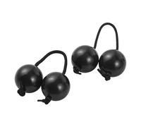 2 Pcs Aslatua Shakers, African Rhythm Kashaka Hand Percussion Balls, ABS Sand Shaker Instruments for Beginners, Party Stage Performance Concert Music Class (Black)