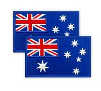 2 PCS Australia Patch,2×3.15 inch Embroidered Applique Patches with Hook Back Tag for DIY Cloth Bag Trousers Backpack Hat