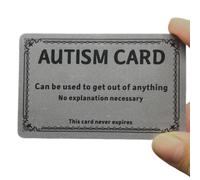 2 PCS Autism Card Funny Card "Get Out of Anything" Novelty Gag Gift Card | Funny Autism Exit Pass Card, No Explanation Needed Social Anxiety Helper Card for Autistic Adults Teens, Never Expire