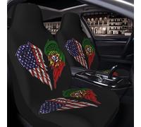 2 Pcs Auto Seat Covers Set America Flag Portugal Flag Wing Elasticity Anti-Dirty Auto Front Seat Cover, For Accessories, Most Automotive, Sedans