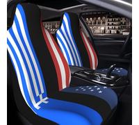 2 Pcs Auto Seat Covers Set America Greece Greek Flag Easy To Install Classic Auto Front Seat Cover, For Cars, Trucks, Suv