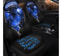 2 Pcs Auto Seat Covers Set Blue Dragon Angry Car Seat Covers Print All Seasons Car Seat Protector For Suvs, Men