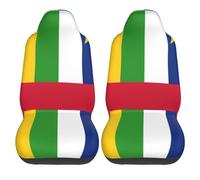 2 Pcs Auto Seat Covers Set Central Africa The Central African People Classic Flag Scratch-Proof Comfortable Car Front Seat Covers, For Suv, Cars, Trucks