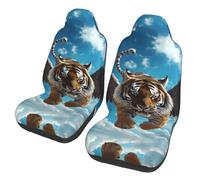 2 Pcs Auto Seat Covers Set Flying Tiger Novelty Comfortable Car Front Seat Covers, For Sedans, Trucks, Most Automotive, Cars