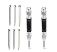 2 Pcs Automatic Center Punch, 130mm Spring Loaded Center Punch, Hole Marker Tool with 6 punching needles