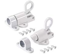 2 Pcs Spring Latch Bolt,Automatic Latch Lock,Spring Latch Lock,Automatic Spring Latch,Pull Ring Door Bolt,with Screws,Suitable for Windows,Wooden Doors,Courtyard Doors,Cabinet Doors (White)