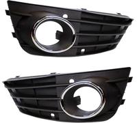 2 Pcs Automobile Fog Grille for Audi A4 B8 Avant 2009-2012, Front Bumper Fog Light Grill Cover Front Fog Light Grille Weatherproof Fog Lamp Bezel Cover