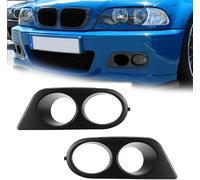 2 Pcs Automobile Fog Grille for BMW 3er E46 M3 2001-2006, Front Bumper Fog Light Grill Cover Front Fog Light Grille Weatherproof Fog Lamp Bezel Cover