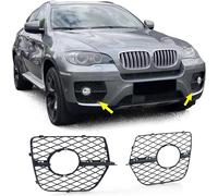 2 Pcs Automobile Fog Grille for BMW X6 E71 2006-2014, Front Bumper Fog Light Grill Cover Front Fog Light Grille Weatherproof Fog Lamp Bezel Cover