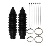 2 Pcs Automotive Rack And Pinion Boot Kit With Cable Ties And Clamps Adjustable Size Black Silicone For Car Truck Steering System Protection Against Dust Water
